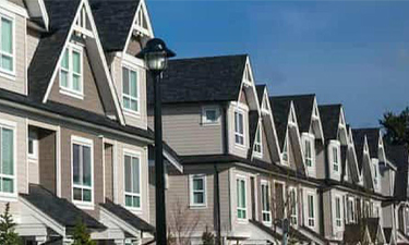 Row of Affordable Homes in a Neighborhood