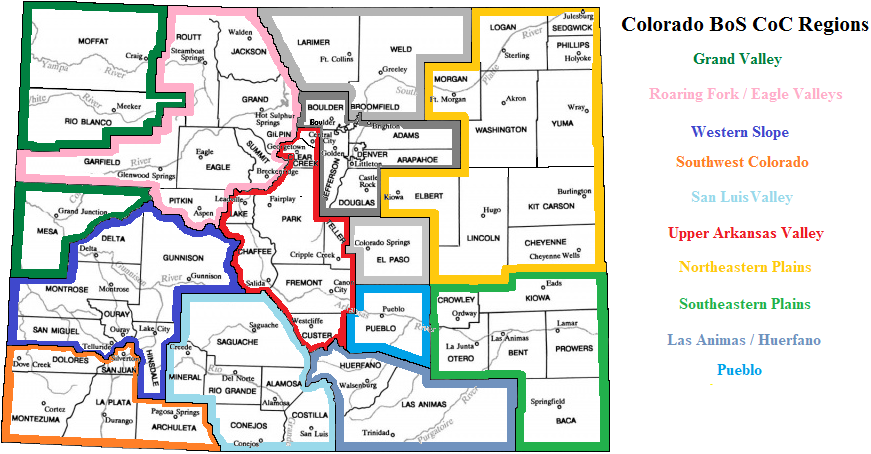 Colorado Balance of State Continuum of Care Regional Map