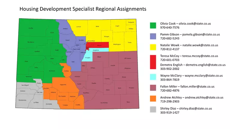 Housing Development Specialist Regional Assignments