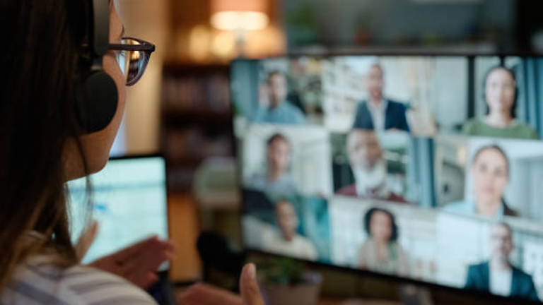 Person Giving a Webinar